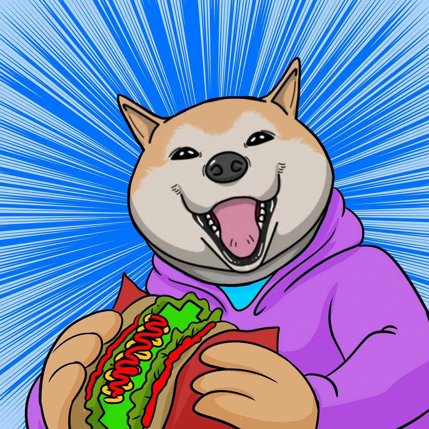 Kabosu with hotdog